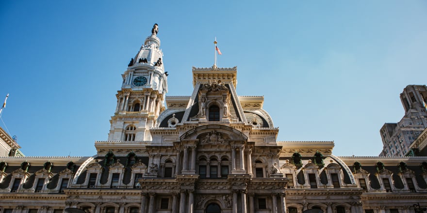 Historic building against blue sky