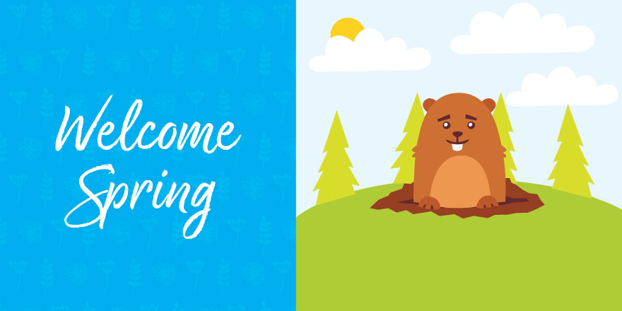 Welcome Spring with groundhog