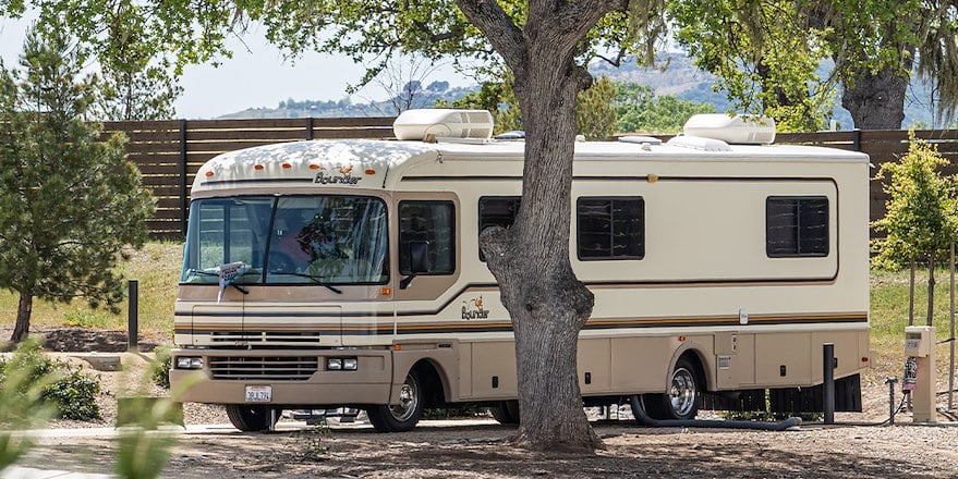 RV parked at campground