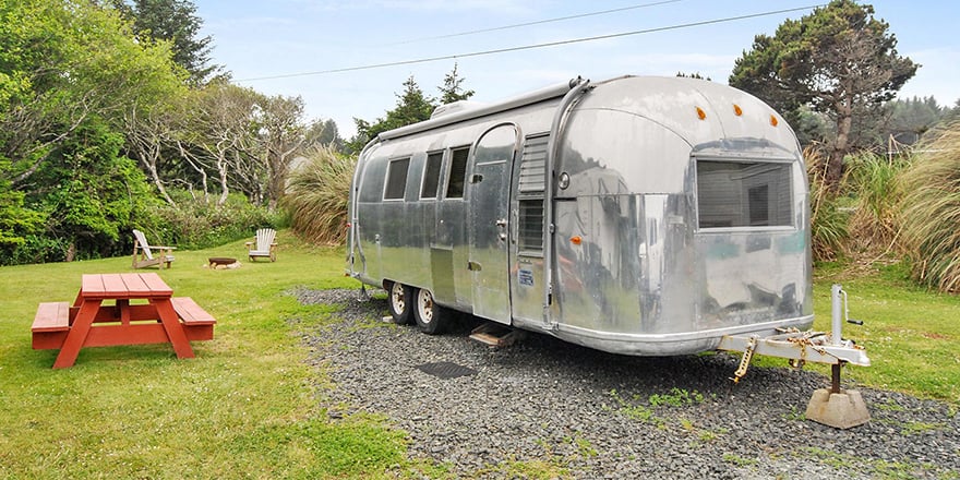 Airstream RV at campground