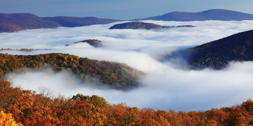 Mountains with low clouds